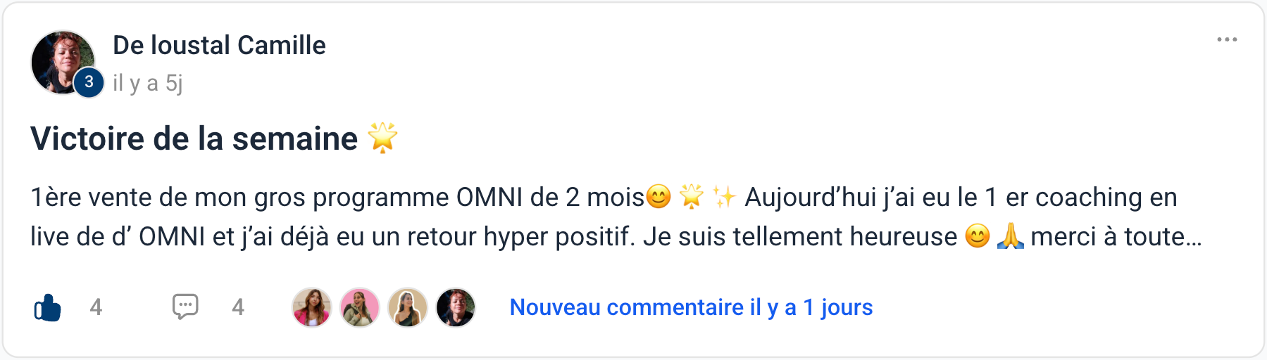 Témoignage de Camille : 1ère vente de mon programme