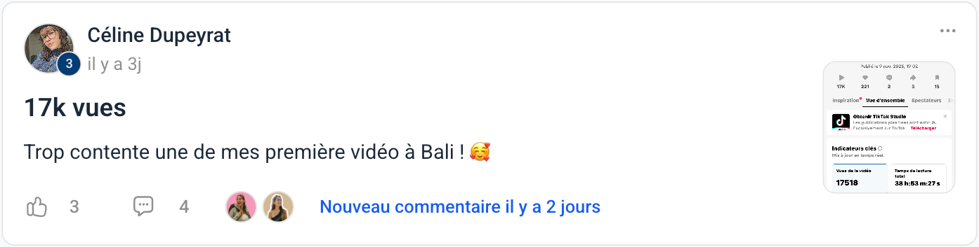 Témoignage de Céline : 17k vues