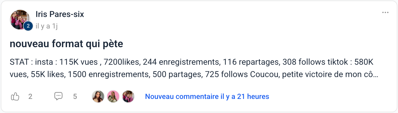 Témoignage de Iris : 115k vues Instagram et 580k TikTok